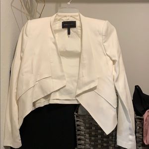 BCBGMaxazria winter white flap collar jacket. XS.